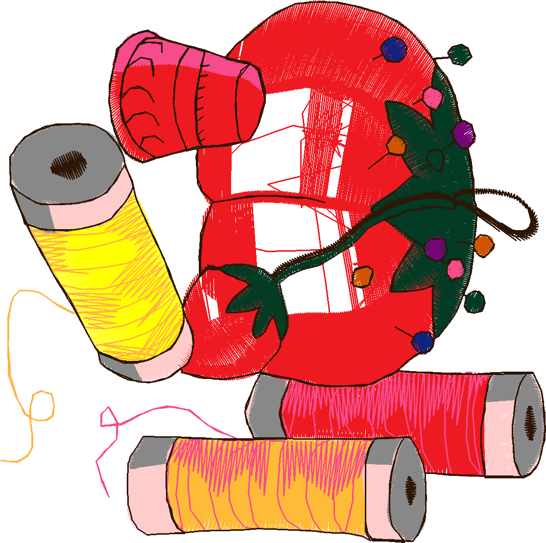 Pincushion, Thread